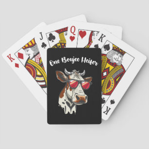 One Boujee Heifer Grappige Koe Retro Pokerkaarten