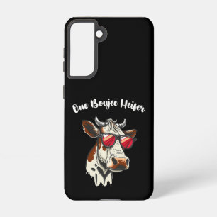 One Boujee Heifer Grappige Koe  Retro Samsung Galaxy Hoesje