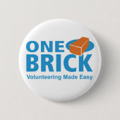 One Brick Logo Pin Ronde Button 5,7 Cm (Voorkant)