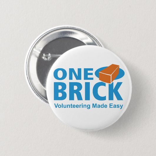 One Brick Logo Pin Ronde Button 5,7 Cm (Voorkant /achterkant)