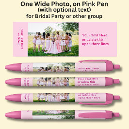 One Bridal Party Photo met optionele tekst op Pink Blauwe Inkt Pen