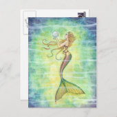 One Bubble Mermaid Briefkaart (Voorkant / Achterkant)