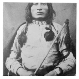 One Bull Warrior, 1882 (foto) Tegeltje