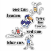 One Can Toucan Red Can Blue Can Stickers (Devant)