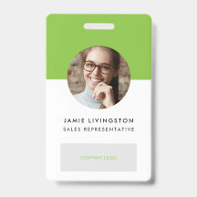 One-Color Modern Professional Logo Foto ID Badge