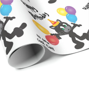 One Cool Cat   Fijne verjaardag Cadeaupapier