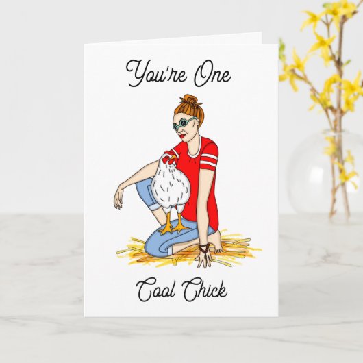One Cool Chick | Vriendschap Kaart (Gele Bloem)