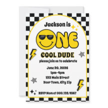 One Cool Dude 1st Birthday Invitation
