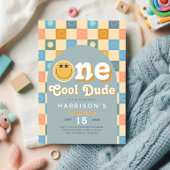 One Cool Dude Boys Retro 1e verjaardag Uitnodiging