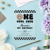 One Cool Dude eerste verjaardag acryl uitnodiging Acryl Uitnodigingen (Insitu (Huwelijk))