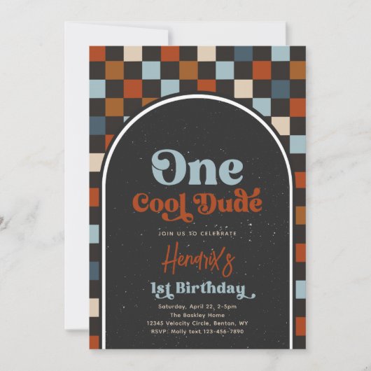 One Cool Dude Skateboard Verjaardag uitnodiging (Voorkant)