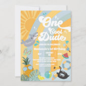 One Cool Dude Summer Party 1st Birthday Invitation (Devant)