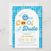 One Cool Dude Summer Pool Party 1e verjaardag Kaart (Voorkant)