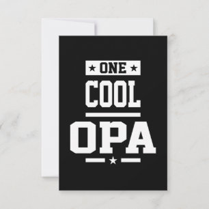 One Cool Opa T-shirt Gift RSVP Kaartje