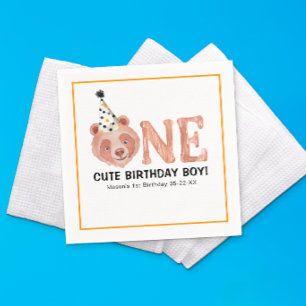 One Cute Birthday Boy Beer servetten - 1e verjaard