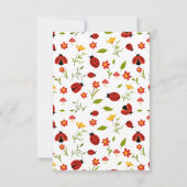 One Cute Bug Lieveboompje 1e verjaardag Bedankkaart (Achterkant)