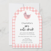 One Cute Chick 1er Anniversaire Photo Invitation (Devant)