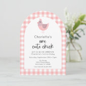 One Cute Chick 1er Anniversaire Photo Invitation (Debout devant)
