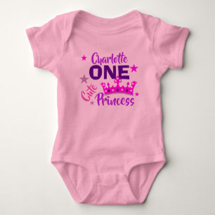 One Cute Princess 1st Birthday Personalized Romper