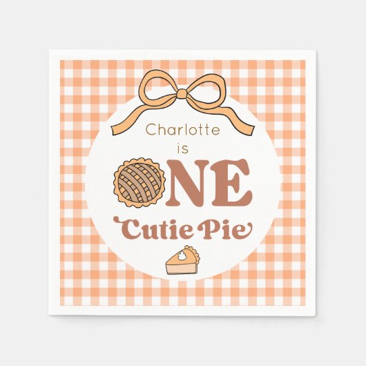 One Cutie Pie 1st Birthday Servet (Voorkant)