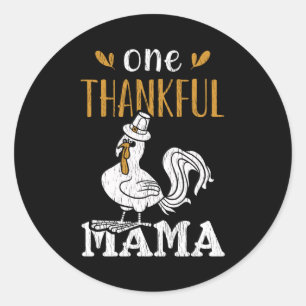 One Dankbare Mama Kalkoen Thanksgiving Nana Oma Ronde Sticker