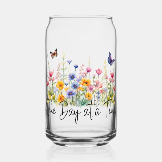 One Day at a Time Inspirational Quote Wildflowers (Recto)