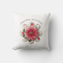 One Day at a Time Throw Pillow Affirmation Kussen