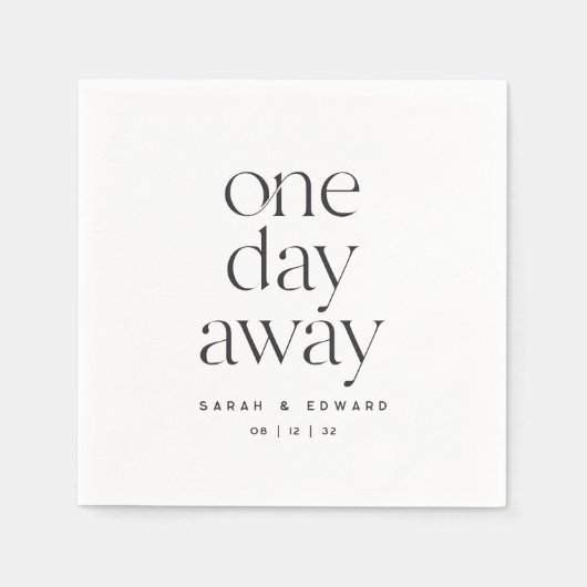 One Day Away Minimalist Rehearsal Dinner Servet (Voorkant)