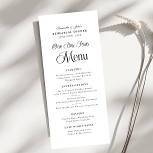 One Day Away Moderne Elegante Oefenavondmaal Menu