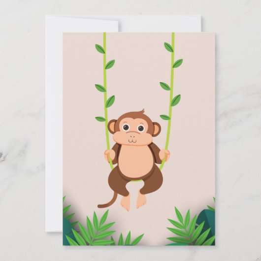 One Day gepersonaliseerde Safari oerwoud Verjaarda Kaart (Achterkant)