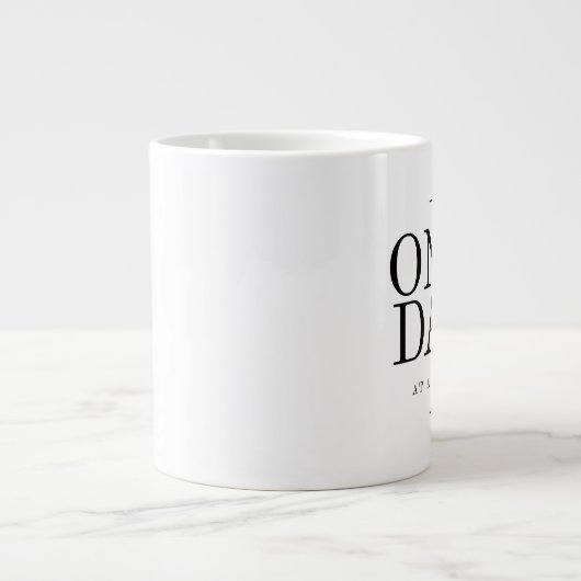 One Day Inspirating Sobriety Quote White Black Extra Grote Mok (Voorkant)