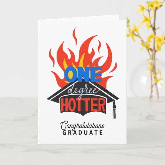 One Degree Hotter Flame Gefeliciteerd Afstuderen Kaart (Gele Bloem)