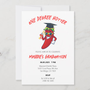One Degree Hotter Pepper Graduation Party Kaart