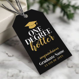 One Degree Hotter - Zwart Goud - Afstuderen Cadeaulabel