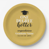 One Degree Hotter - Zwart Goud - Afstuderen Papieren Bordje (Voorkant)