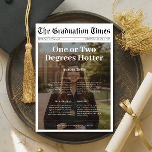 One Degrees Hotter 2025 Afstuderen krantenfoto Kaart