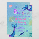 One-der het Zee Uitnodiging | Zeemeerminnenverjaar (Voorkant / Achterkant)