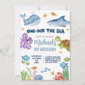 One-der the Sea garçon 1er invitation de premier a (Devant)