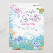 One-der the Sea Pastel Birthday Invitation (Devant / Derrière)