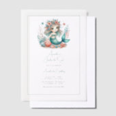 "One-der the Zee" Vellum Zeemeermin Eerste Verjaar Vellum Uitnodigingen (Offset)