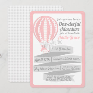 One-derful Adventure Hot Air Balloon 1e verjaardag Kaart