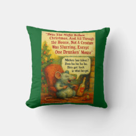 One Drunken' Mouse – Christmas Card Chaos Kussen