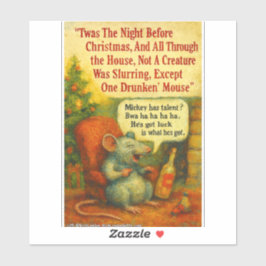 One Drunken' Mouse – Christmas Card Chaos Sticker