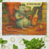 One Drunken' Mouse – Christmas Card Chaos Theedoek (Gevouwen)