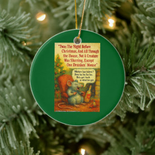 One Drunken Mouse – Kerstkaart Chaos Keramisch Ornament
