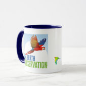 One Earth Conservation café tasse bleu intérieur (Devant gauche)