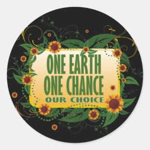 One Earth One Chance Ronde Sticker