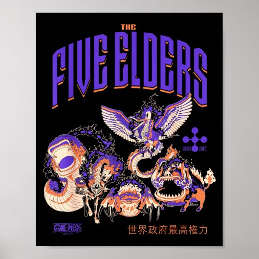 One Ece Anime De Vijf Oudsten Vormen Hemelse Drago Poster (Voorkant)