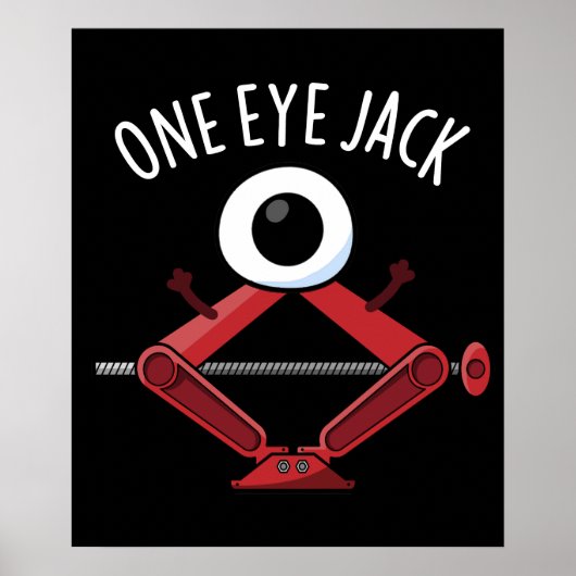 One Eye Jack Funny Car Jack Pun Dark BG Poster (Voorkant)