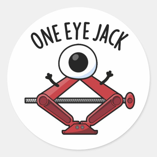 One Eye Jack Funny Car Jack Pun Ronde Sticker (Voorkant)